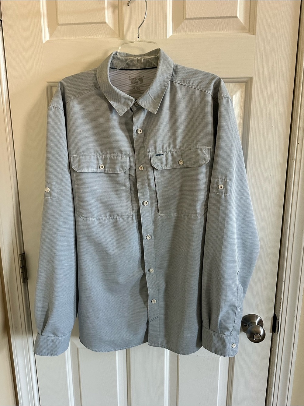 Mountain Hardwear Shirt Mens XL Blue Canyon Button Hiking Field Vented Fishing